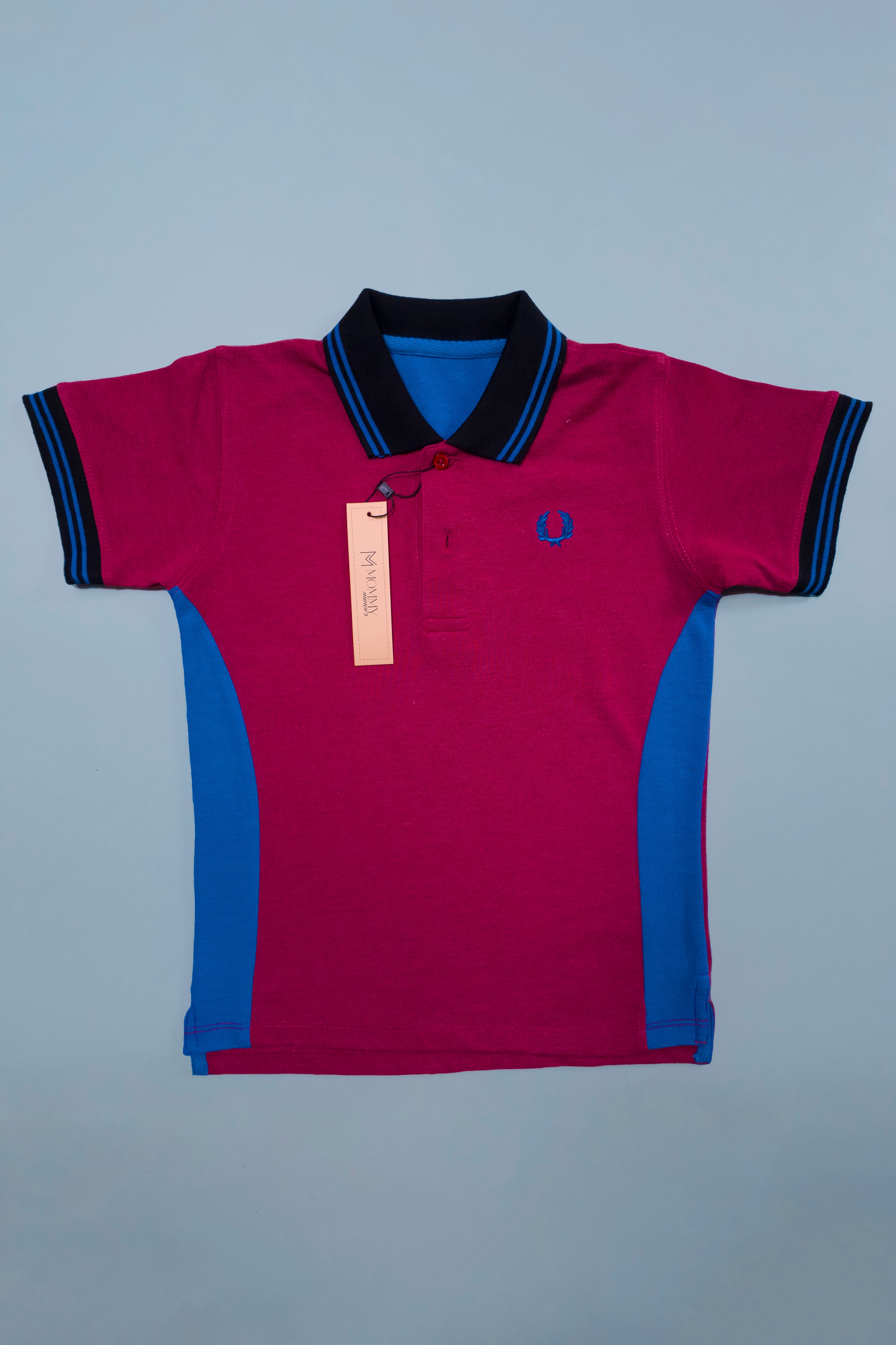 Maroon & Blue Polo Shirt | 2-14 Years